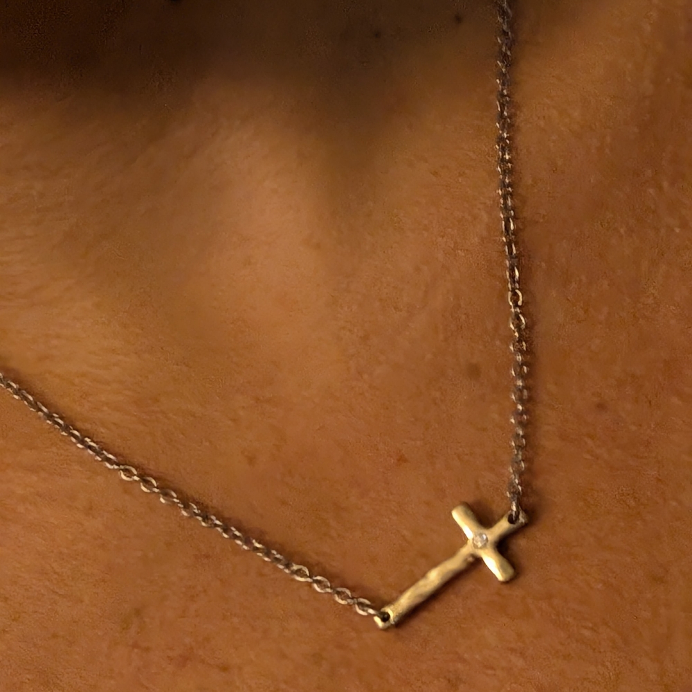 thirty-one Gold and Silver Cross Necklace - Picture 4 of 4